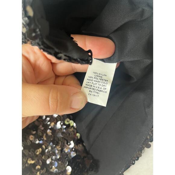 VNTG Betsey Johnson Collection Made in USA Y2K Black Sequin Vest sz M Glam - Picture 7 of 8